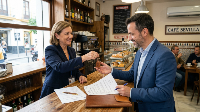 Firmando un traspaso