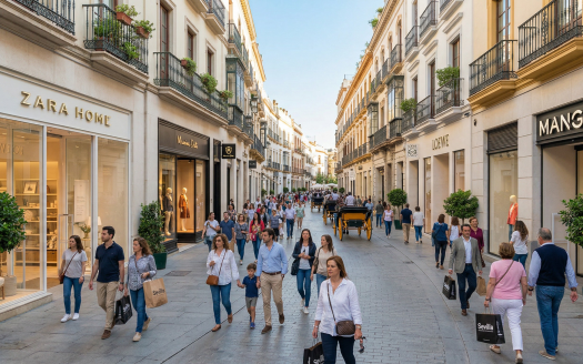 Calle comercial en Sevilla