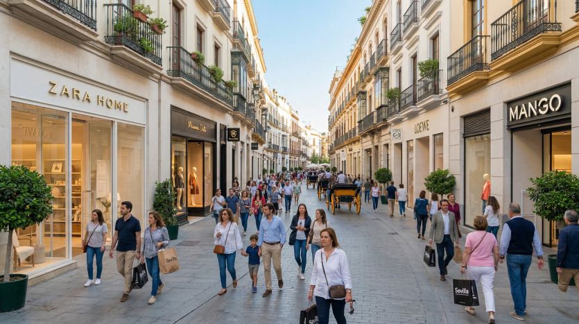 Calle comercial en Sevilla