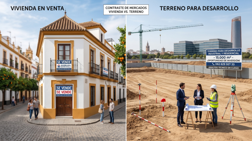 Comparación de vivienda y terreno